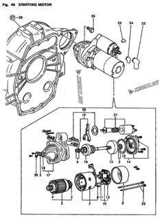  Двигатель Yanmar 4T112TLE-GB1, узел -  Стартер 