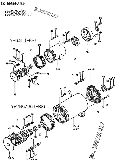  Генератор двигателя Yanmar YEG65-BS