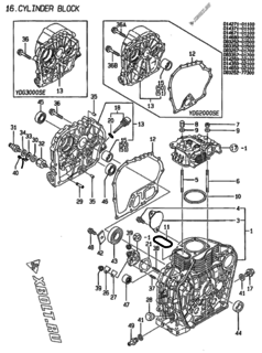  Двигатель Yanmar YDG2000SE, узел -  Блок цилиндров 