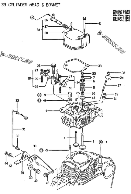  Головка блока цилиндров (ГБЦ) двигателя Yanmar YDG2000KE-1