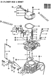  Двигатель Yanmar YDG2000KE-1, узел -  Головка блока цилиндров (ГБЦ) 