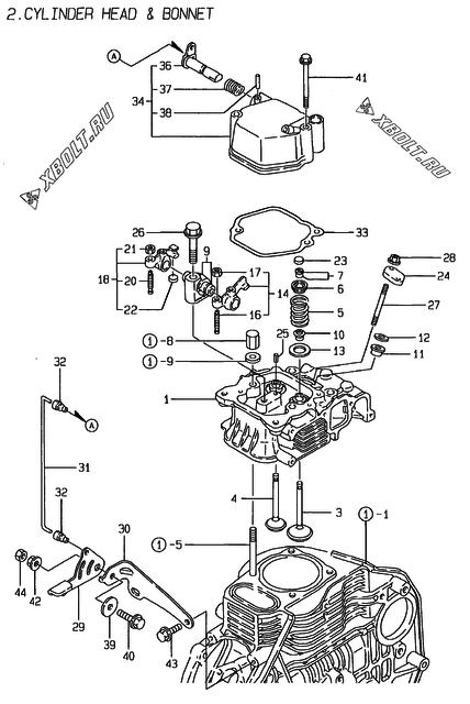  Головка блока цилиндров (ГБЦ) двигателя Yanmar YDG2000E-2