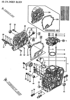  Двигатель Yanmar YDG4500SE-B2, узел -  Блок цилиндров 