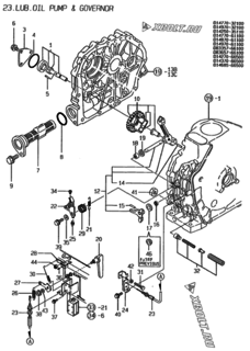  Двигатель Yanmar YDG3000SE-B2, узел -  Масляный насос и регулятор оборотов 