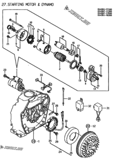  Двигатель Yanmar YDG2000SE-B2, узел -  Стартер и генератор 