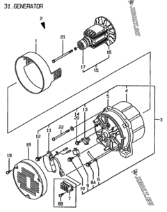  Двигатель Yanmar YDG3000SE-B2, узел -  Генератор 