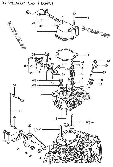  Головка блока цилиндров (ГБЦ) двигателя Yanmar YDG2000KE-B1