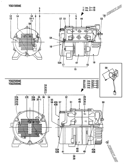  Генератор двигателя Yanmar YSG3500AE