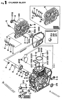  Двигатель Yanmar YDG2000KE-A1, узел -  Блок цилиндров 