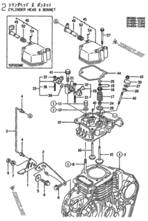  Двигатель Yanmar YDP20E-1, узел -  Головка блока цилиндров (ГБЦ) 