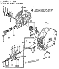  Двигатель Yanmar YDP20E-1, узел -  Масляный насос и регулятор оборотов 