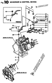  Двигатель Yanmar YSG1501E, узел -  Регулятор оборотов и прибор управления 