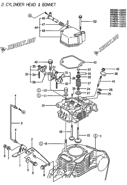  Головка блока цилиндров (ГБЦ) двигателя Yanmar YDG2001E