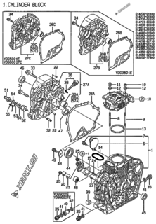  Двигатель Yanmar YDG6001TE, узел -  Блок цилиндров 
