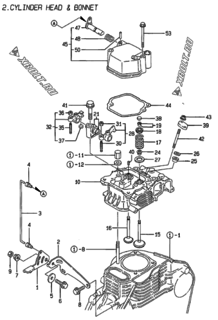  Двигатель Yanmar YDG2001E, узел -  Головка блока цилиндров (ГБЦ) 