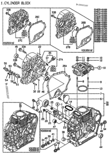  Двигатель Yanmar YDG5001E, узел -  Блок цилиндров 