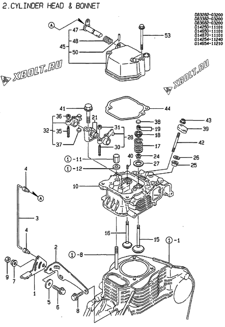  Головка блока цилиндров (ГБЦ) двигателя Yanmar YDG3501E