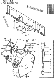  Двигатель Yanmar YDG2501SE, узел -  Топливный насос высокого давления (ТНВД) 