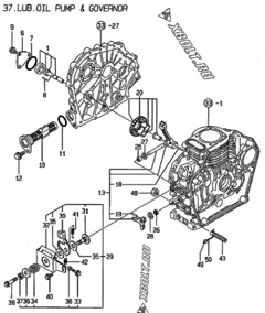  Двигатель Yanmar L40AE-DP2D, узел -  Масляный насос 
