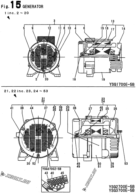  Генератор двигателя Yanmar YSG1700E-5B