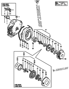  Двигатель Yanmar L48EE-DEGY6, узел -  Пусковое устройство 