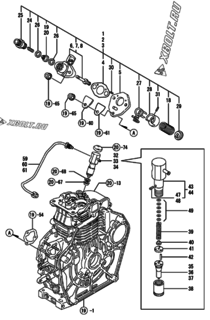  Двигатель Yanmar L48EE-DEGY6, узел -  Топливный насос высокого давления (ТНВД) 