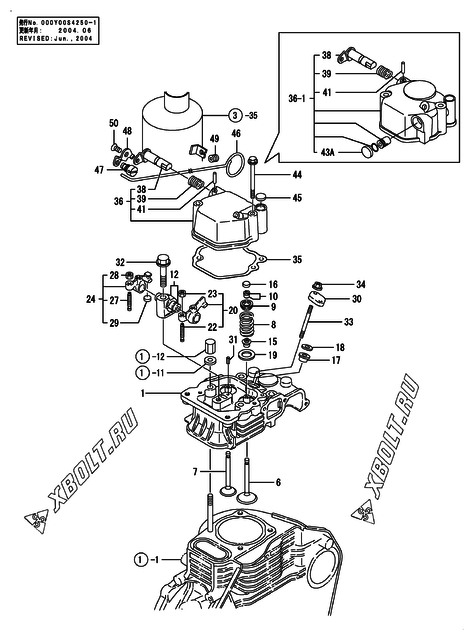  Головка блока цилиндров (ГБЦ) двигателя Yanmar YDG25HSS-EX