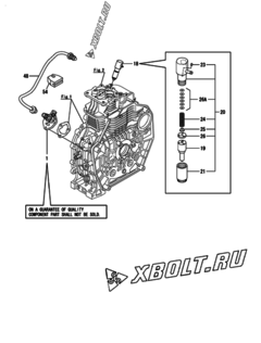  Двигатель Yanmar L70V6HJ1C9GA, узел -  Топливный насос высокого давления (ТНВД) и форсунка 