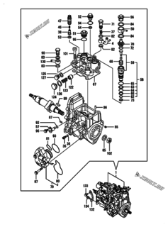  Двигатель Yanmar 4TNV88-GGEH, узел -  Топливный насос высокого давления (ТНВД) 