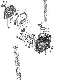  Двигатель Yanmar L70N6-PDP, узел -  Блок цилиндров 