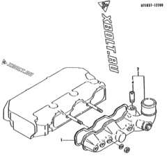  Двигатель Yanmar 3T72HL-HKS, узел -  Впускной коллектор 