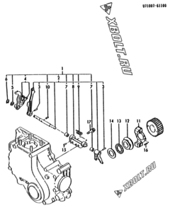  Двигатель Yanmar 3T72HL-HKS, узел -  Регулятор оборотов 