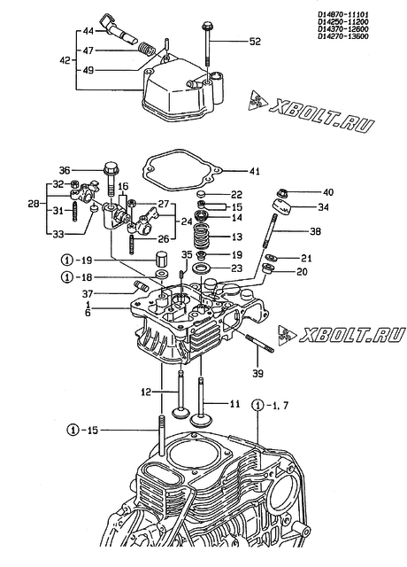  Головка блока цилиндров (ГБЦ) двигателя Yanmar L60ADEDMK