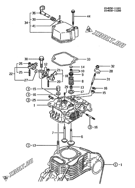  Головка блока цилиндров (ГБЦ) двигателя Yanmar L100ADEVSA