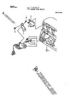  Двигатель Yanmar 3TN84L-RTBC, узел -  Устройство остановки двигателя 
