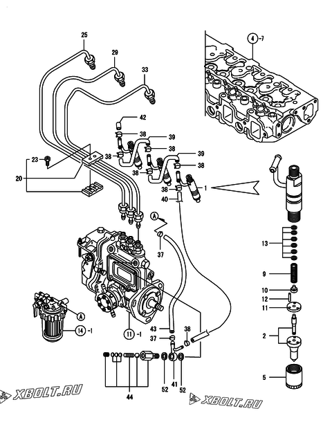 Форсунка двигателя Yanmar 3TN75L-RNH2