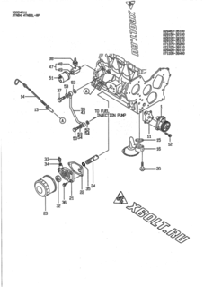  Двигатель Yanmar 3TN84L-RP, узел -  Система смазки 