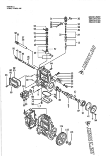  Двигатель Yanmar 3TN84L-RP, узел -  Топливный насос высокого давления (ТНВД) 