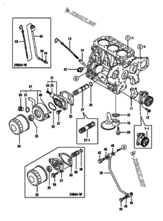  Двигатель Yanmar 3TNE84-YBB, узел -  Система смазки 
