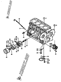  Двигатель Yanmar 4TNE84T-GB2, узел -  Система смазки 