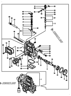  Двигатель Yanmar 3TNE82A-DGD, узел -  Топливный насос высокого давления (ТНВД) 