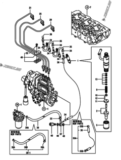  Двигатель Yanmar 3TNE82A-DGD, узел -  Форсунка 