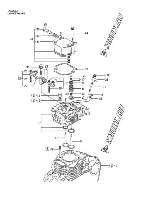  Головка блока цилиндров (ГБЦ) двигателя Yanmar L100ADEVMK2