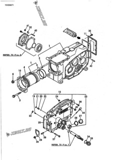  Двигатель Yanmar NFD10-MEP, узел -  Блок цилиндров 