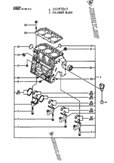  Двигатель Yanmar 3TNE82A-EYBC, узел -  Блок цилиндров 