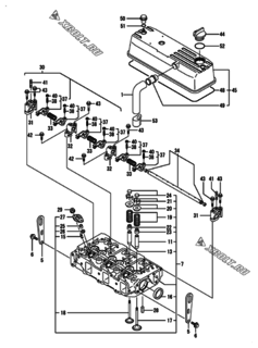  Двигатель Yanmar 3TNE84-EIKC, узел -  Головка блока цилиндров (ГБЦ) 