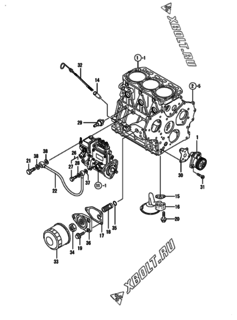  Двигатель Yanmar 3TNE84-EIKC, узел -  Система смазки 