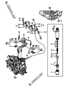  Двигатель Yanmar 3TNV84-GDG, узел -  Форсунка 