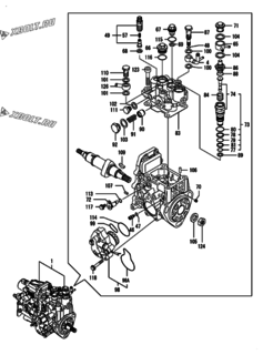  Двигатель Yanmar 3TNV84-GDG, узел -  Топливный насос высокого давления (ТНВД) 