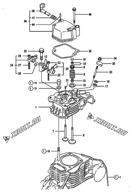  Головка блока цилиндров (ГБЦ) двигателя Yanmar L70ADEVMK